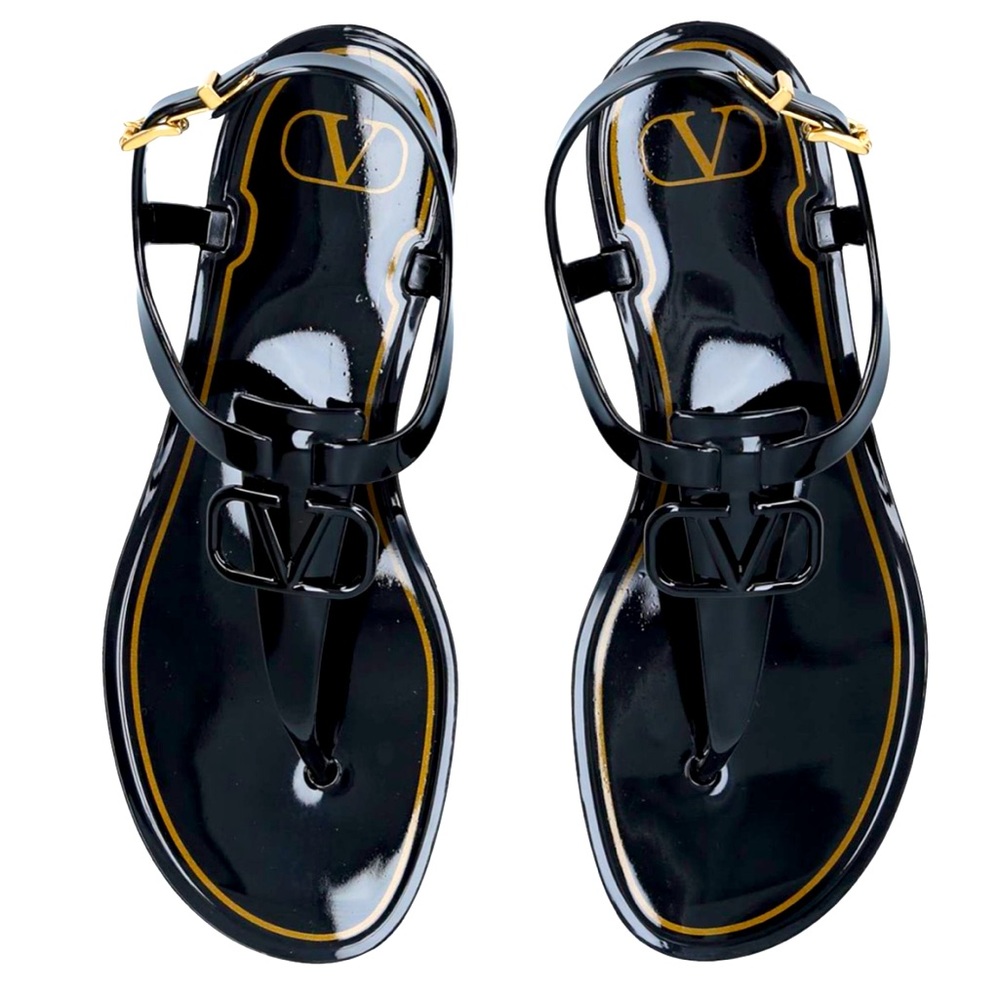 Valentino Garavani Women's V logo PVC Thong Sandals size 39